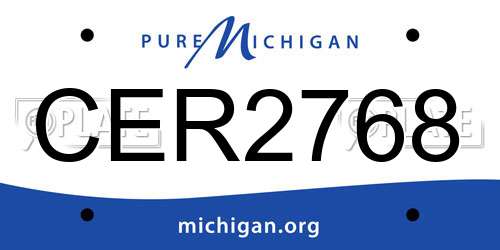 CER2768 Michigan License Plate