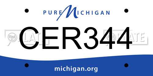 CER344 Michigan License Plate