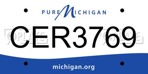 CER3769 Michigan License Plate