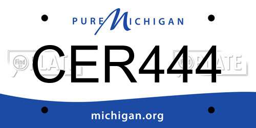 CER444 Michigan License Plate