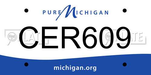 CER609 Michigan License Plate