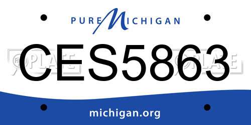 CES5863 Michigan License Plate