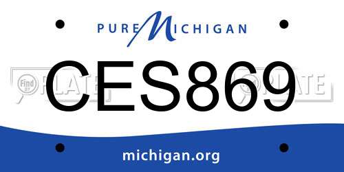 CES869 Michigan License Plate