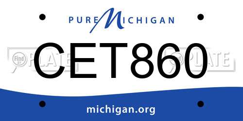 CET860 Michigan License Plate