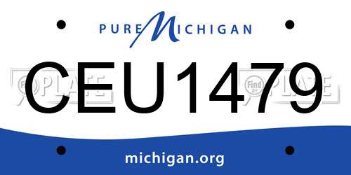 CEU1479 Michigan License Plate