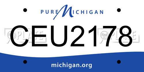 CEU2178 Michigan License Plate