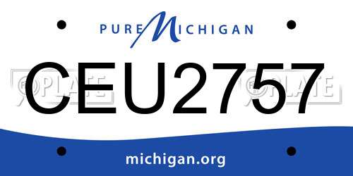 CEU2757 Michigan License Plate