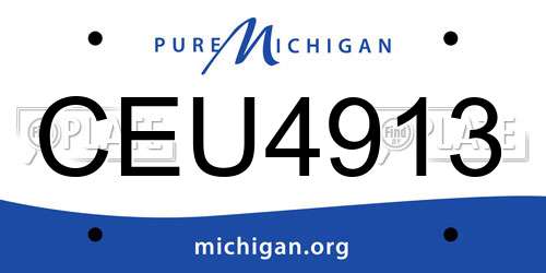 CEU4913 Michigan License Plate