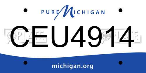 CEU4914 Michigan License Plate