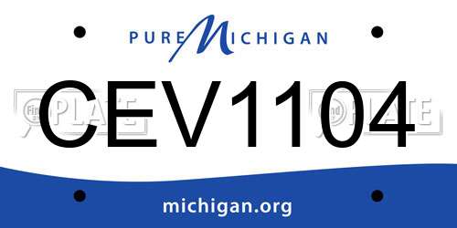 CEV1104 Michigan License Plate