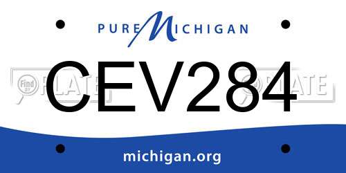 CEV284 Michigan License Plate