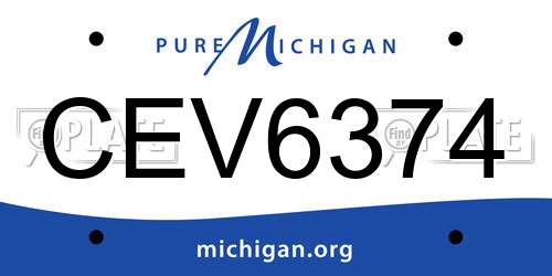 CEV6374 Michigan License Plate