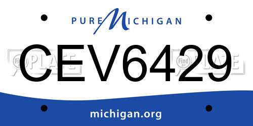 CEV6429 Michigan License Plate