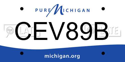 CEV89B Michigan License Plate