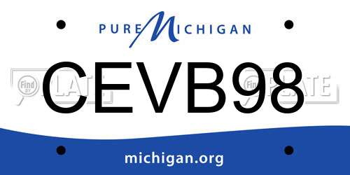 CEVB98 Michigan License Plate