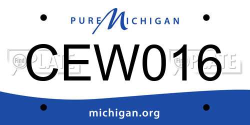 CEW016 Michigan License Plate