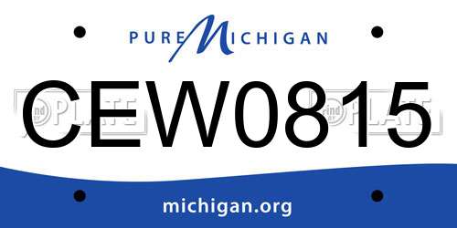 CEW0815 Michigan License Plate