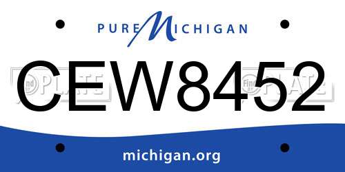CEW8452 Michigan License Plate