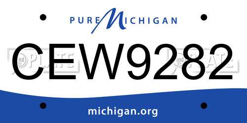 CEW9282 Michigan License Plate