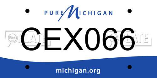 CEX066 Michigan License Plate