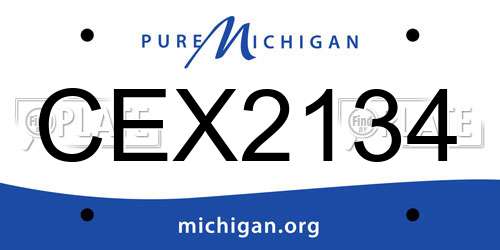 CEX2134 Michigan License Plate