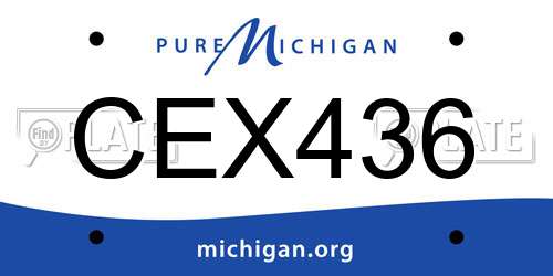 CEX436 Michigan License Plate