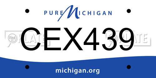 CEX439 Michigan License Plate