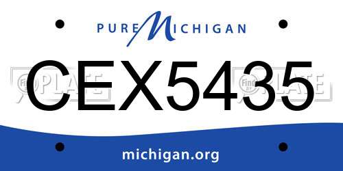 CEX5435 Michigan License Plate