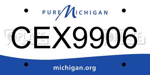CEX9906 Michigan License Plate