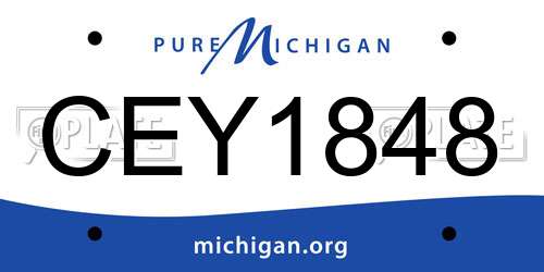 CEY1848 Michigan License Plate