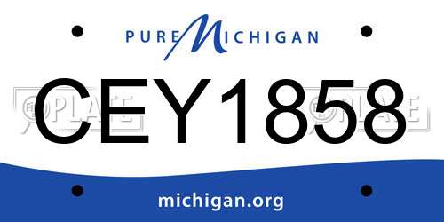 CEY1858 Michigan License Plate