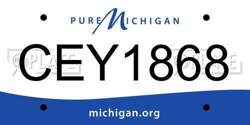 CEY1868 Michigan License Plate