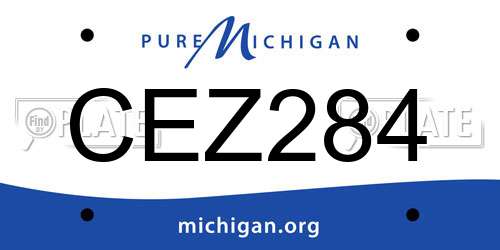 CEZ284 Michigan License Plate