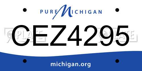 CEZ4295 Michigan License Plate