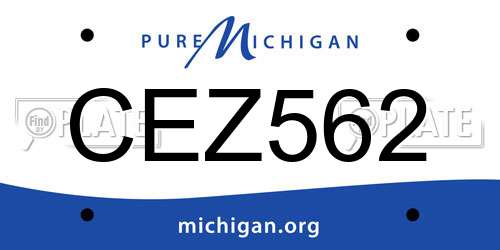 CEZ562 Michigan License Plate