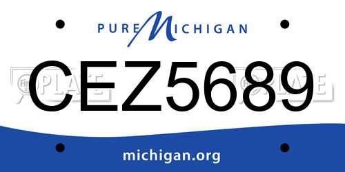 CEZ5689 Michigan License Plate