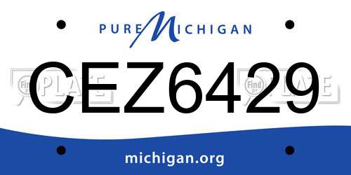 CEZ6429 Michigan License Plate
