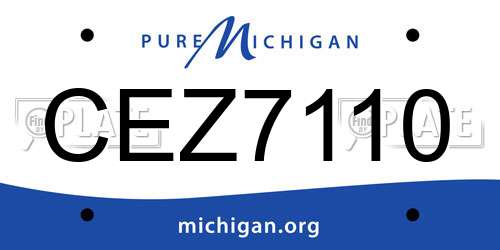 CEZ7110 Michigan License Plate