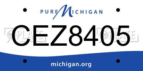 CEZ8405 Michigan License Plate