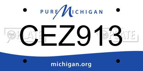 CEZ913 Michigan License Plate
