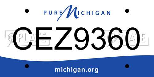 CEZ9360 Michigan License Plate