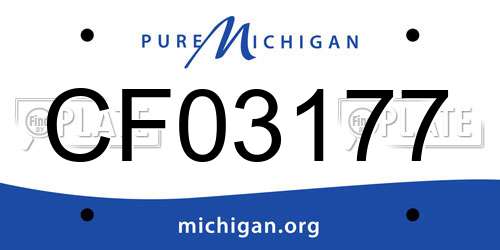 CF03177 Michigan License Plate