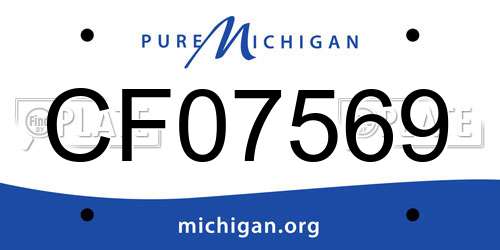 CF07569 Michigan License Plate