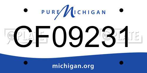 CF09231 Michigan License Plate
