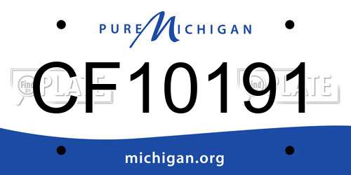 CF10191 Michigan License Plate