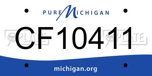 CF10411 Michigan License Plate