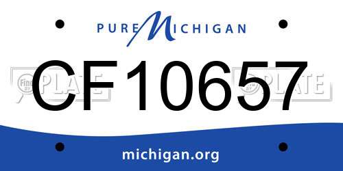 CF10657 Michigan License Plate