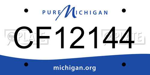 CF12144 Michigan License Plate
