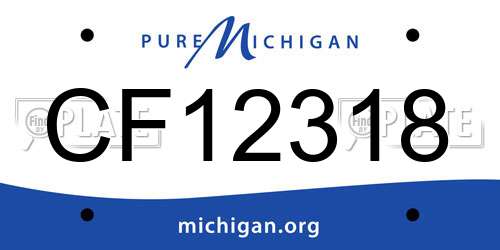 CF12318 Michigan License Plate