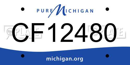 CF12480 Michigan License Plate